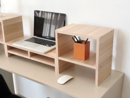 ชุดชั้นวางจอคอม PROSPACE FURNITURE รุ่น ANGASSO สีไวท์เมเปิ้ล เซ็ต 3 ชิ้น (ชั้นวางจอคอมและชั้นวางอเนกประสงค์)_3